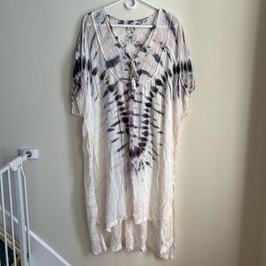 Young Fabulous & Broke Dawn Tie-Dye Tiered Caftan Dress - Size Small